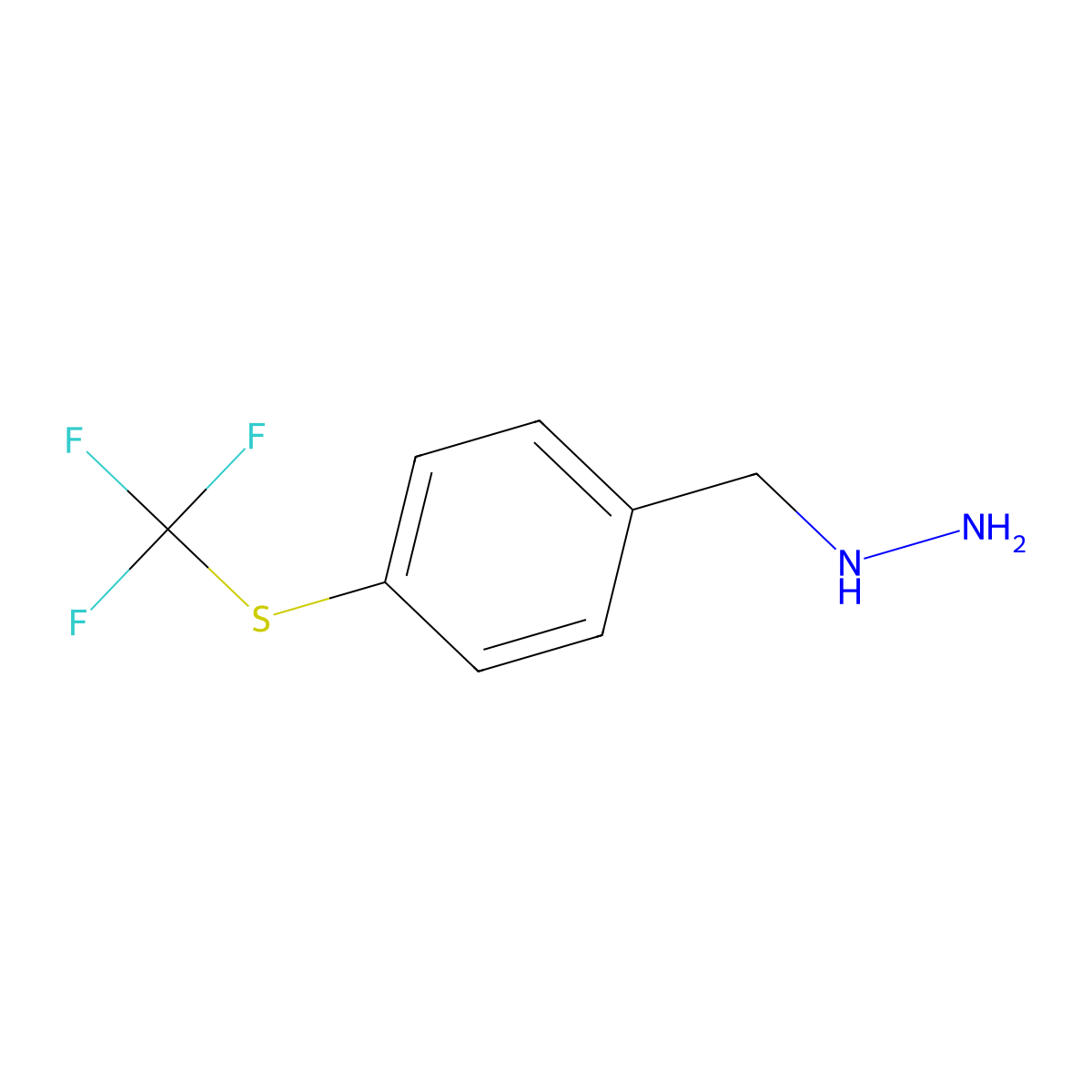 (4-((Trifluoromethyl)thio)benzyl)hydrazine molecular structure, CAS 1016529-12-6