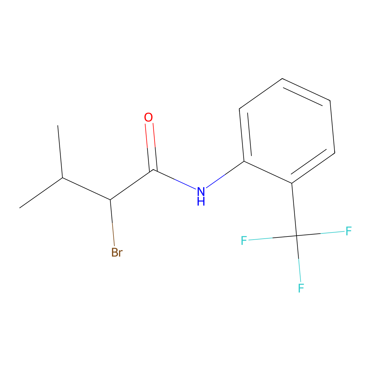 2-bromo-3-methyl-N-[2-(trifluoromethyl)phenyl]butanamide molecular structure, CAS 1016529-40-0