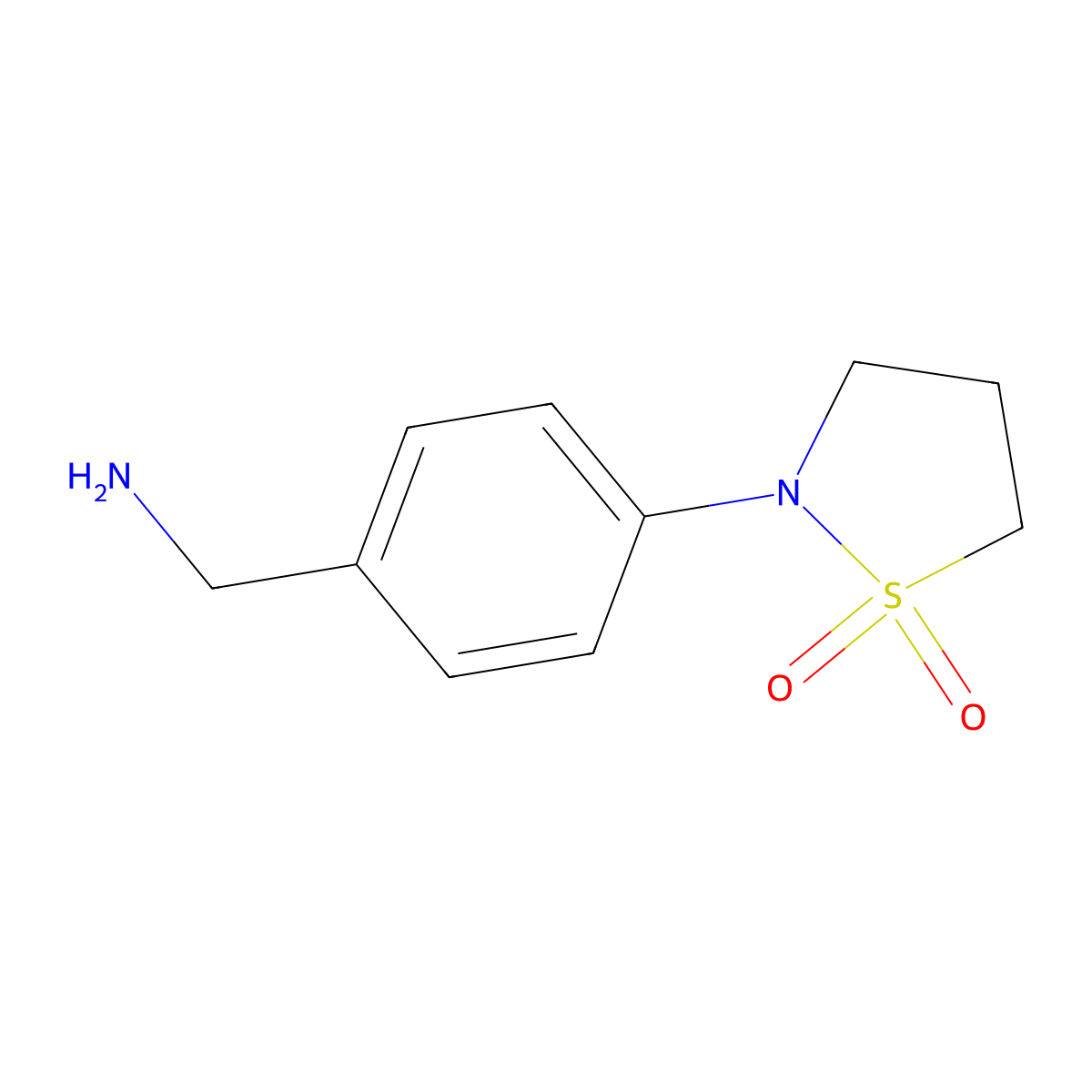 2-(4-(Aminomethyl)phenyl)-1,2-thiazolidine-1,1-dione molecular structure, CAS 1016529-85-3