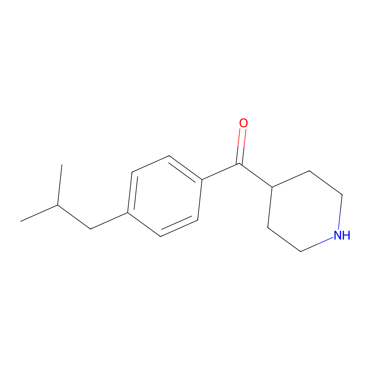 4-[4-(2-Methylpropyl)benzoyl]piperidine molecular structure, CAS 1016530-11-2