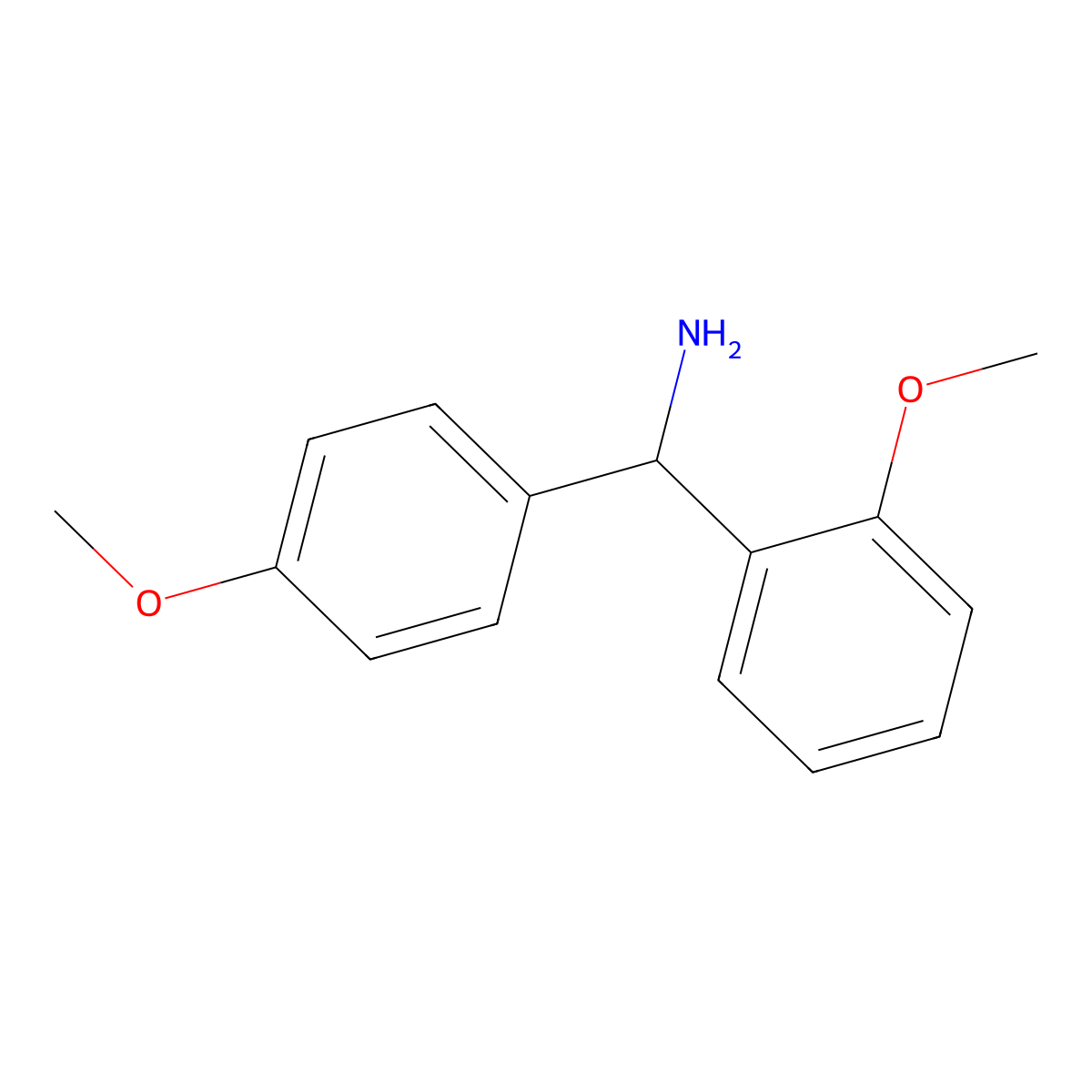 (2-Methoxyphenyl)(4-methoxyphenyl)methanamine molecular structure, CAS 1016530-19-0