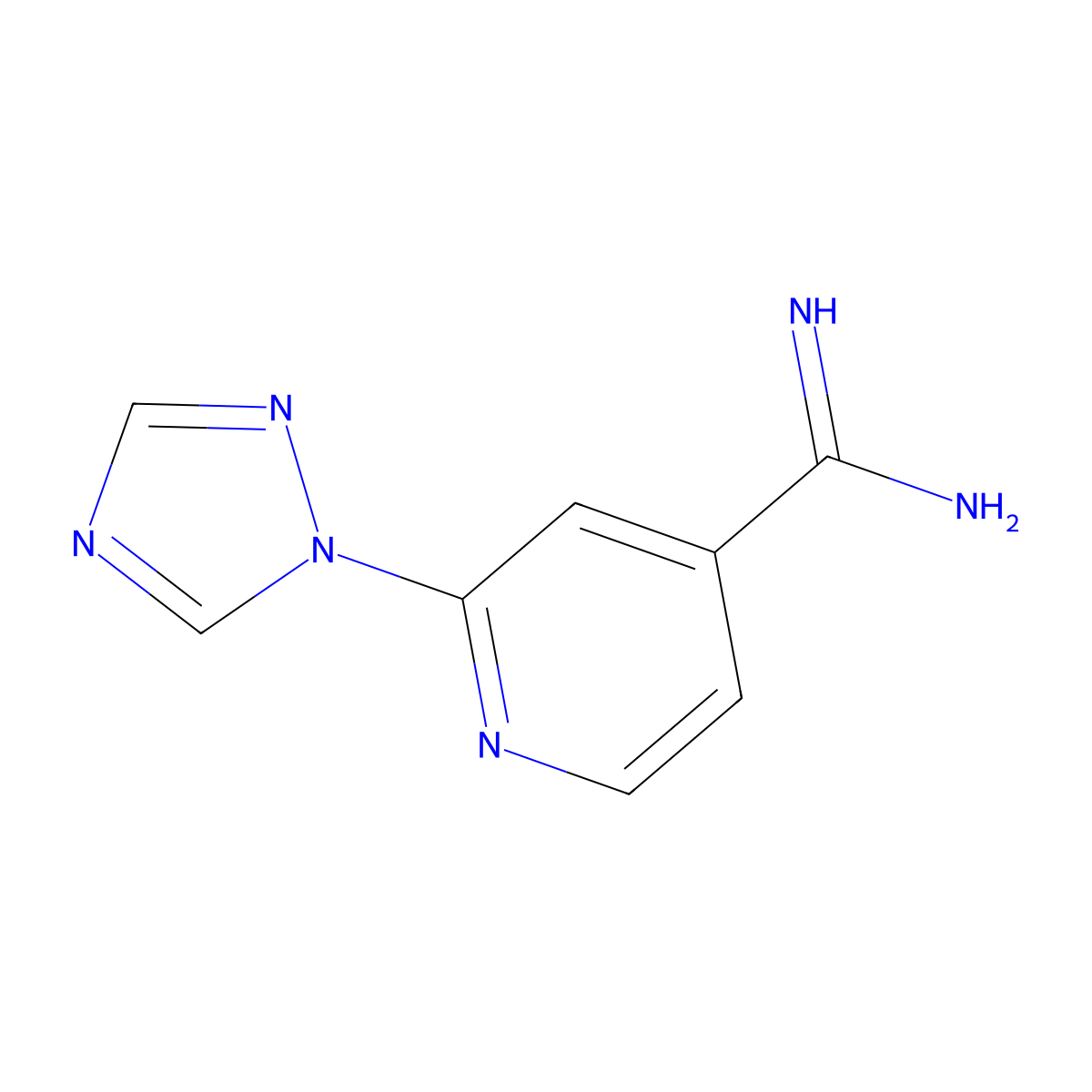2-(1H-1,2,4-triazol-1-yl)pyridine-4-carboximidamide molecular structure, CAS 1016530-23-6