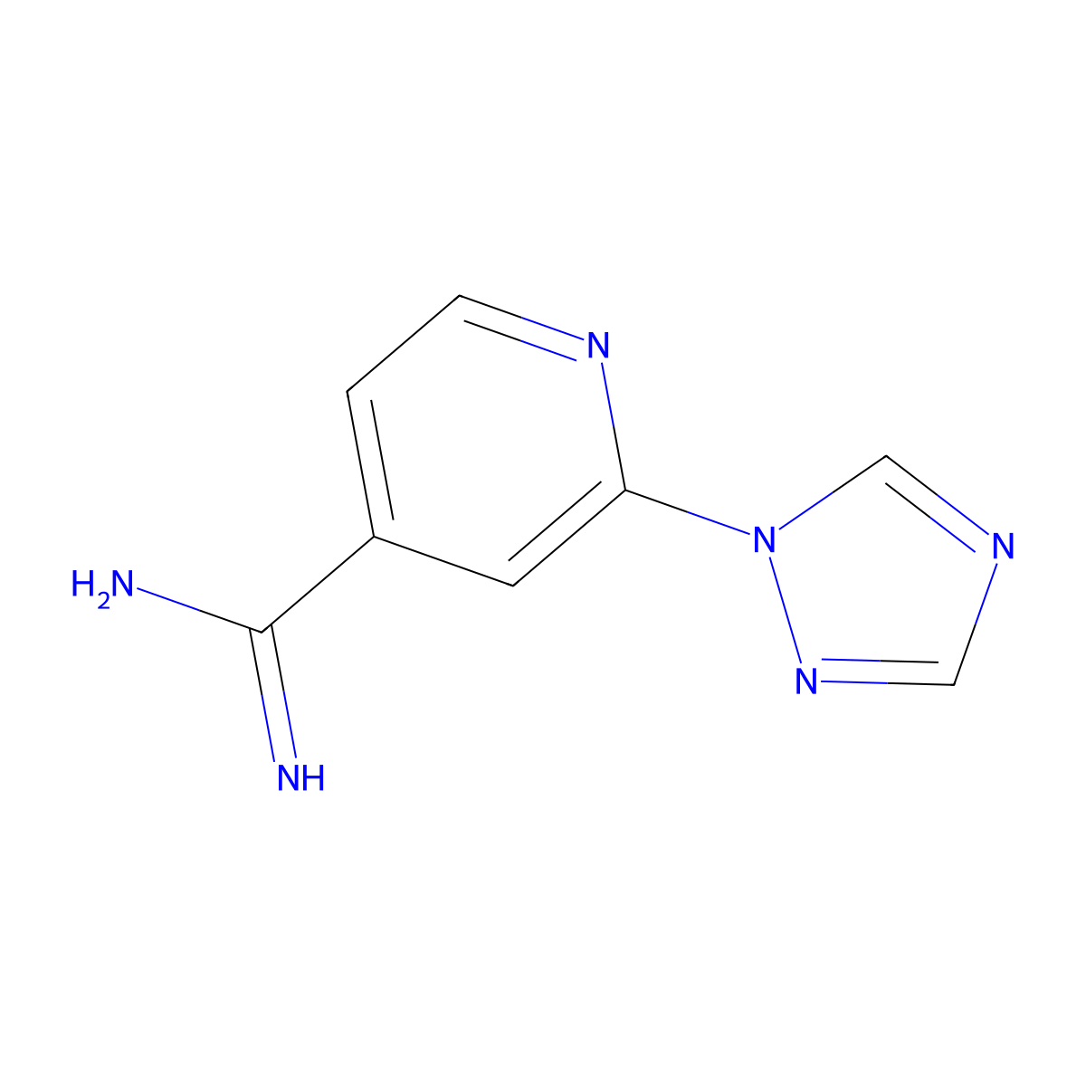 2-(1H-1,2,4-triazol-1-yl)pyridine-4-carboximidamide molecular structure, CAS 1016530-23-6