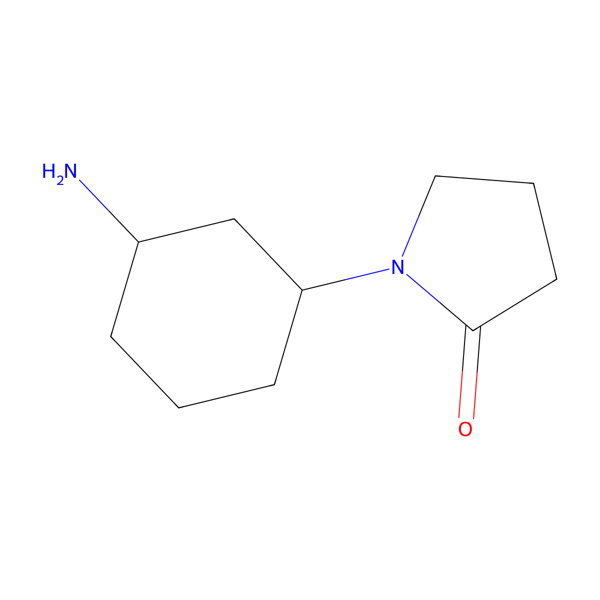 1-(3-Aminocyclohexyl)pyrrolidin-2-one molecular structure, CAS 1016531-22-8