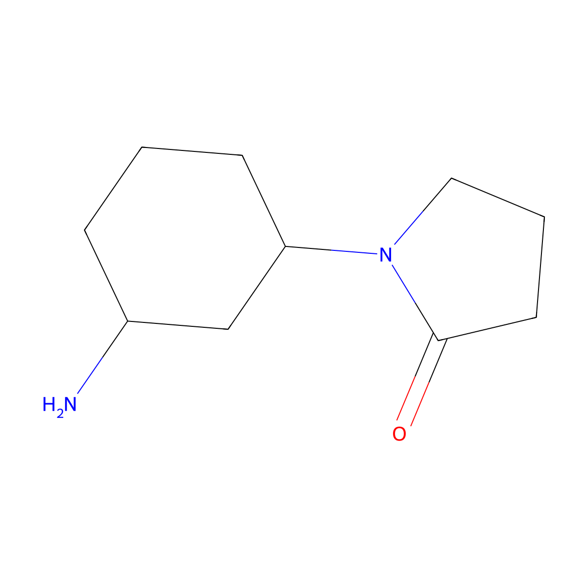 1-(3-Aminocyclohexyl)pyrrolidin-2-one molecular structure, CAS 1016531-22-8