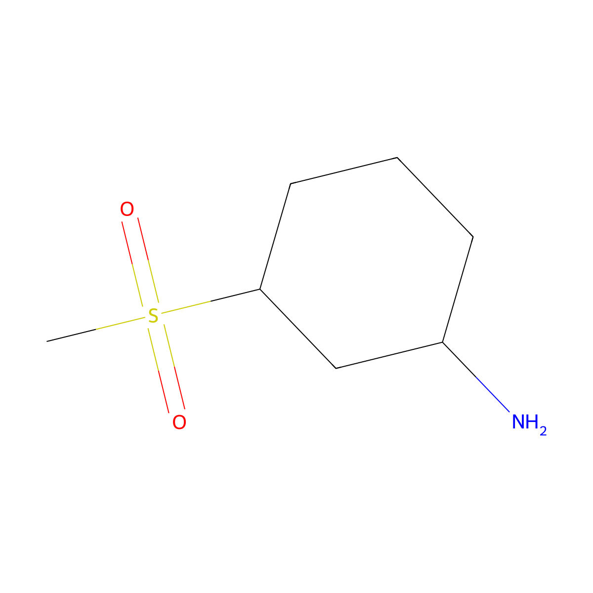 3-Methanesulfonylcyclohexan-1-amine molecular structure, CAS 1016531-25-1