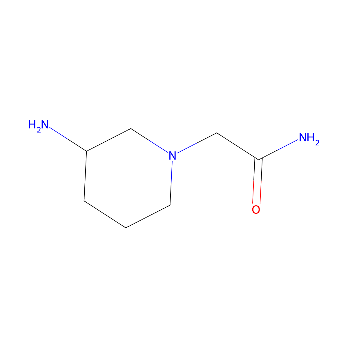 2-(3-Aminopiperidin-1-yl)acetamide molecular structure, CAS 1016531-29-5