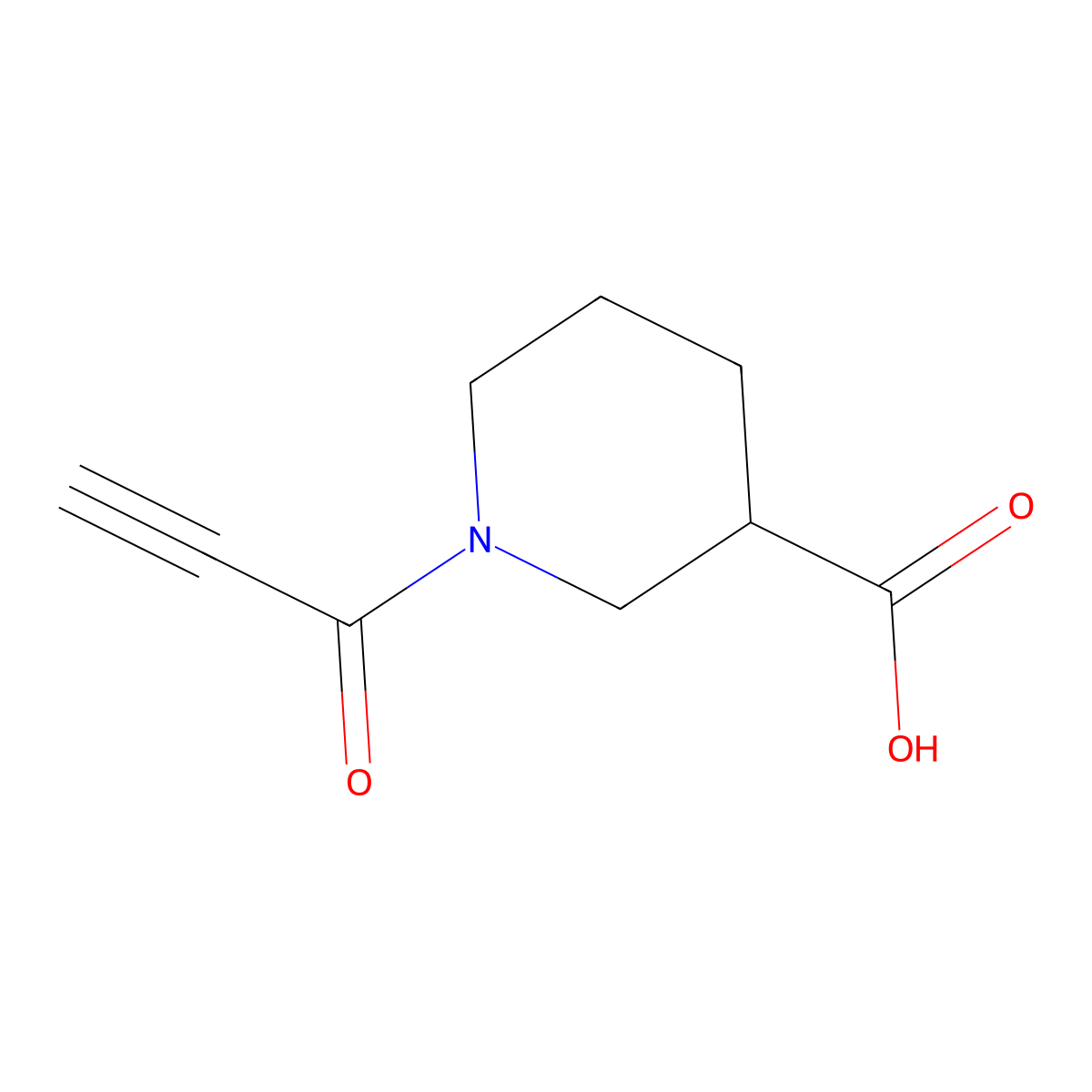1-Propioloylpiperidine-3-carboxylic acid molecular structure, CAS 1016531-37-5