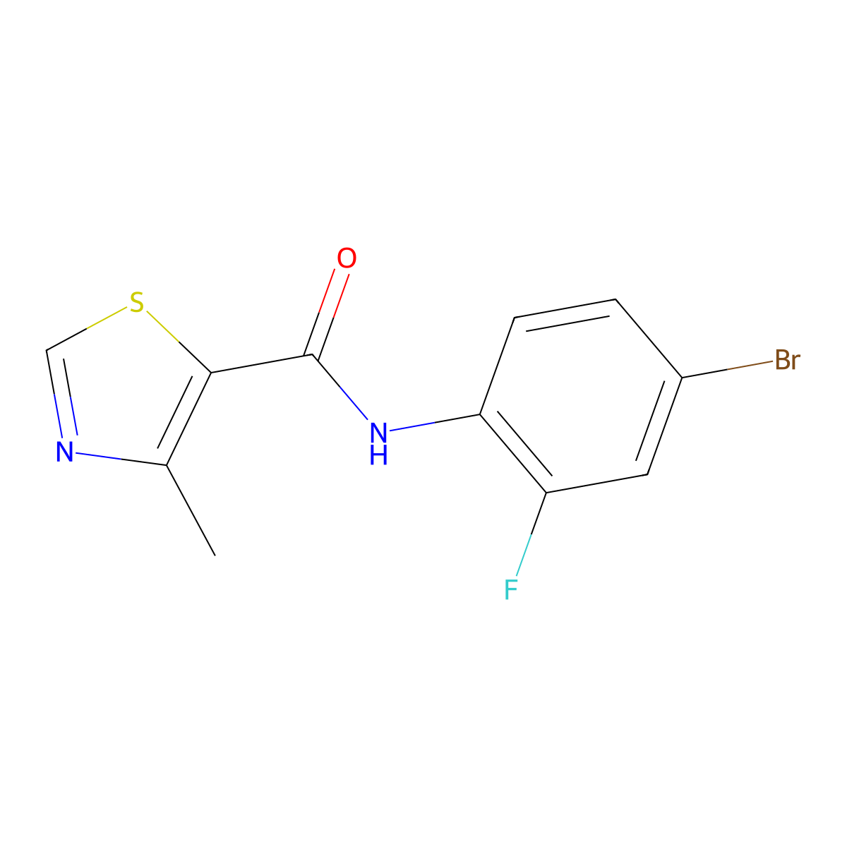 n-(4-Bromo-2-fluorophenyl)-4-methylthiazole-5-carboxamide molecular structure, CAS 1016531-41-1