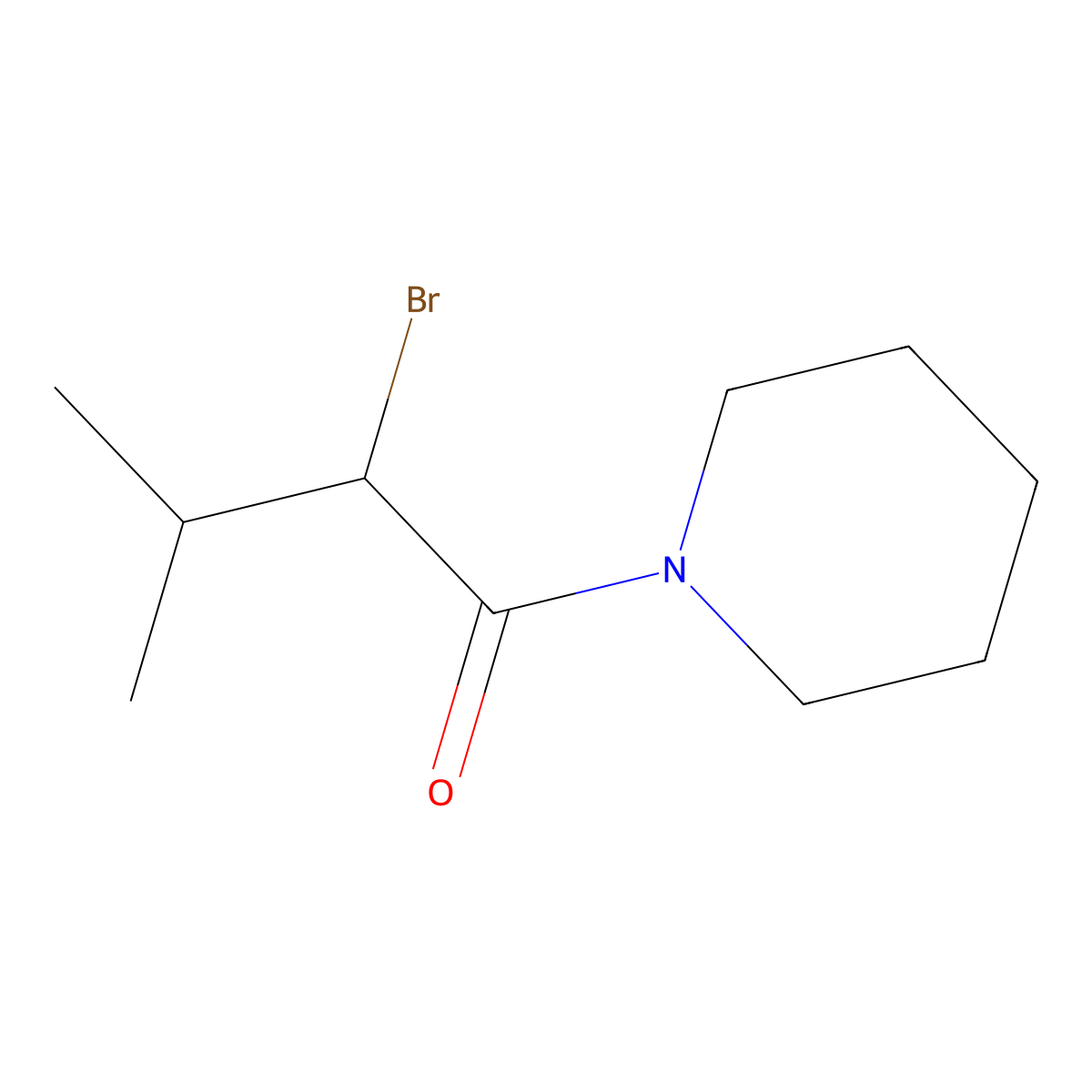 2-Bromo-3-methyl-1-(piperidin-1-yl)butan-1-one molecular structure, CAS 1016533-26-8
