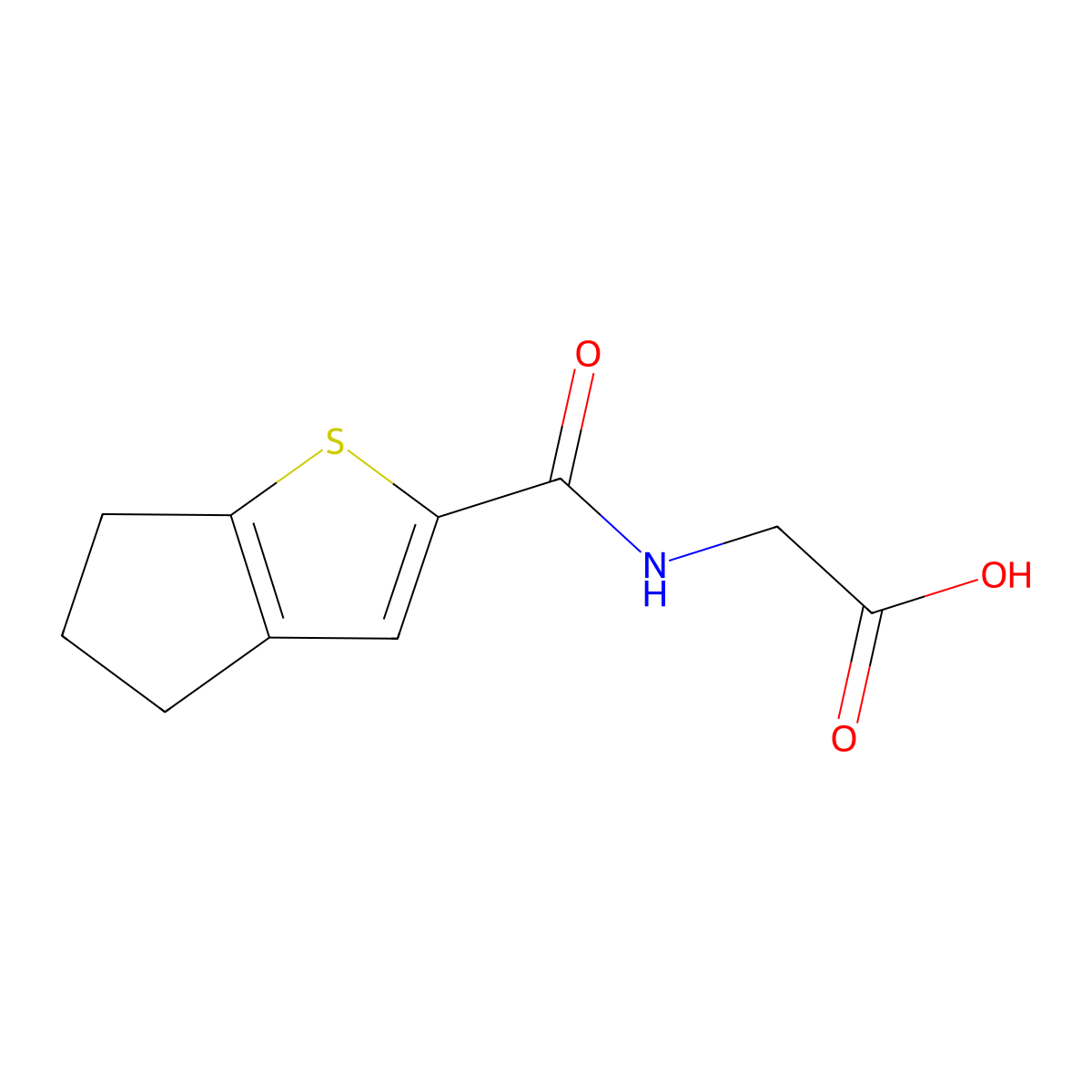 2-{4H,5H,6H-cyclopenta[b]thiophen-2-ylformamido}acetic acid molecular structure, CAS 1016533-88-2