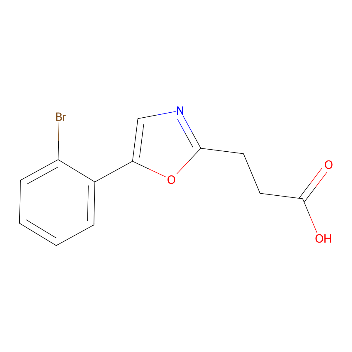 3-[5-(2-Bromophenyl)-1,3-oxazol-2-yl]propanoic acid molecular structure, CAS 1016534-16-9