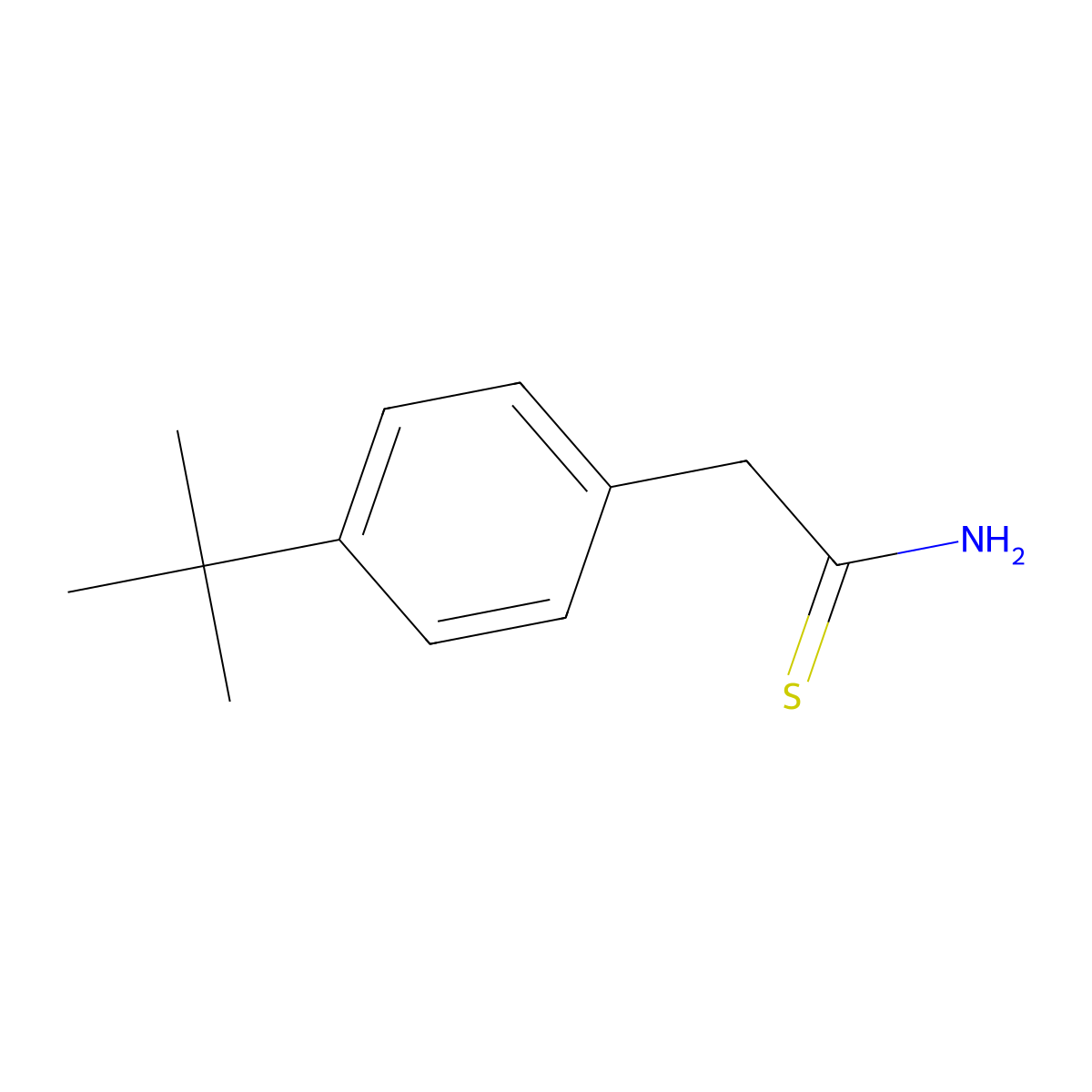 2-(4-Tert-butylphenyl)ethanethioamide molecular structure, CAS 1016534-37-4