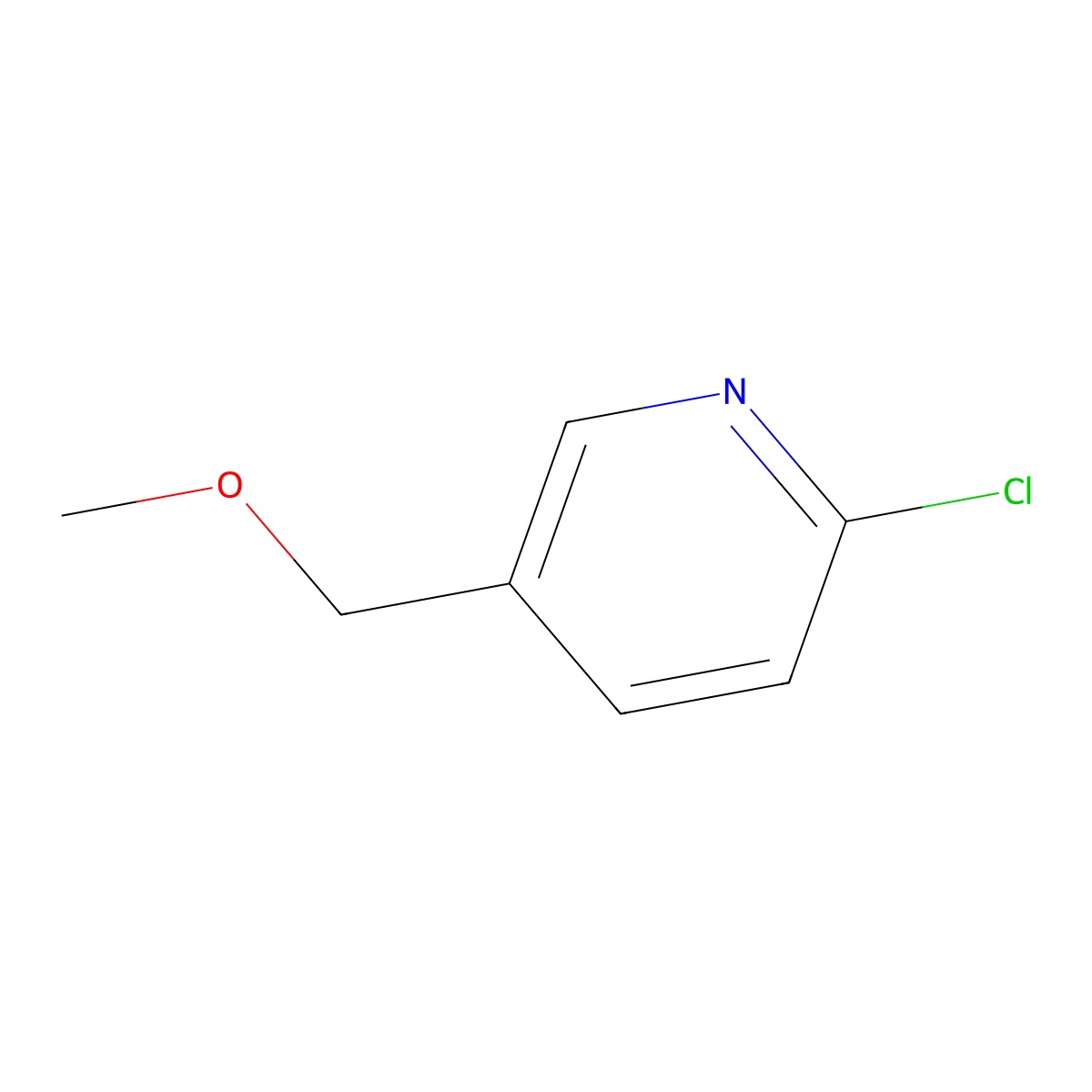 2-Chloro-5-(methoxymethyl)pyridine molecular structure, CAS 1016534-59-0
