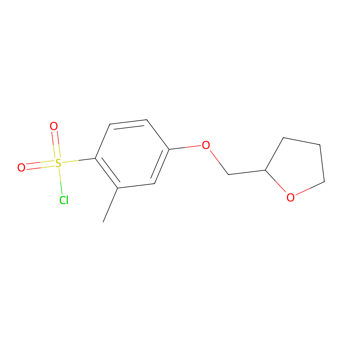 2-Methyl-4-[(oxolan-2-yl)methoxy]benzene-1-sulfonyl chloride molecular structure, CAS 1016534-67-0