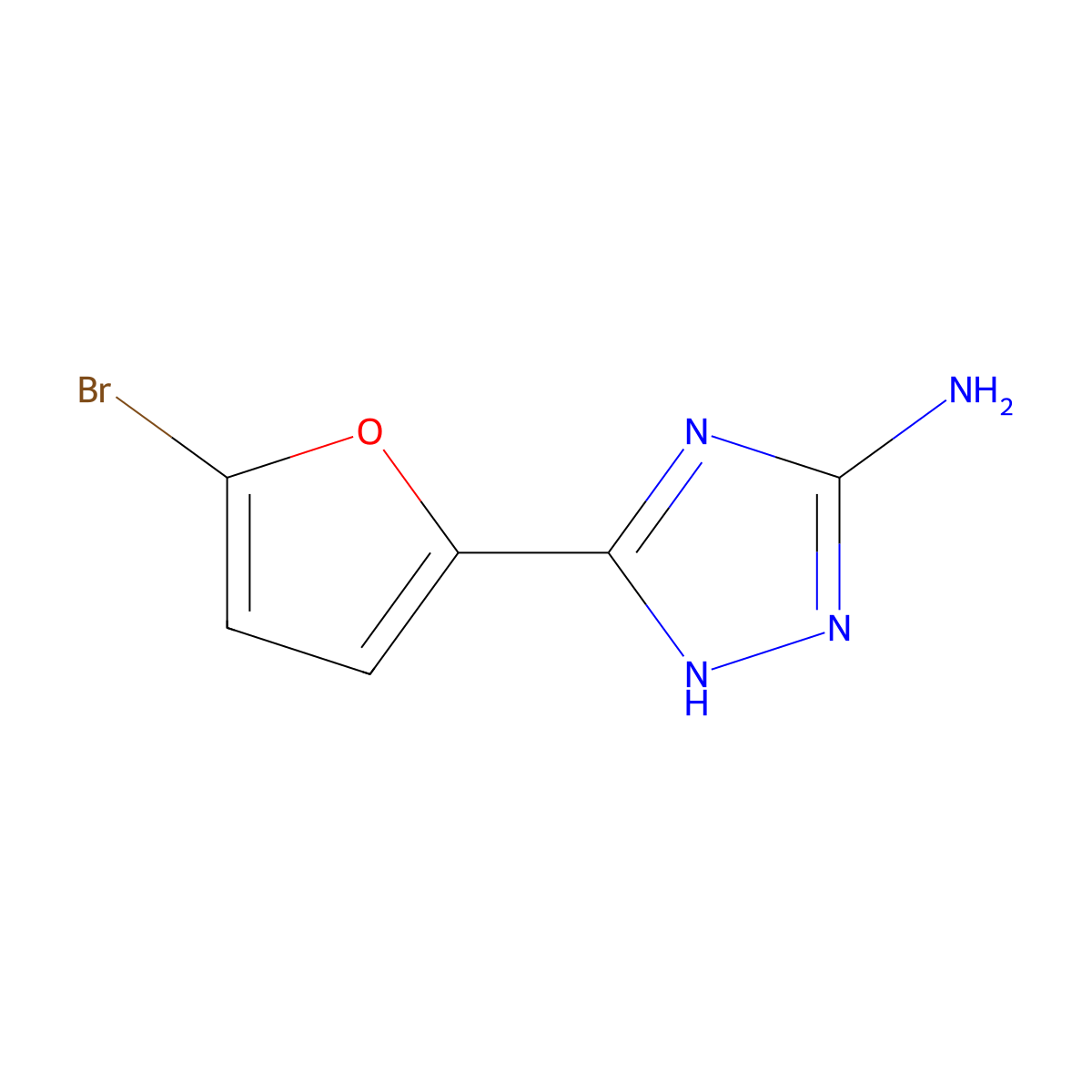 5-(5-Bromo-2-furyl)-1H-1,2,4-triazol-3-amine molecular structure, CAS 1016534-75-0