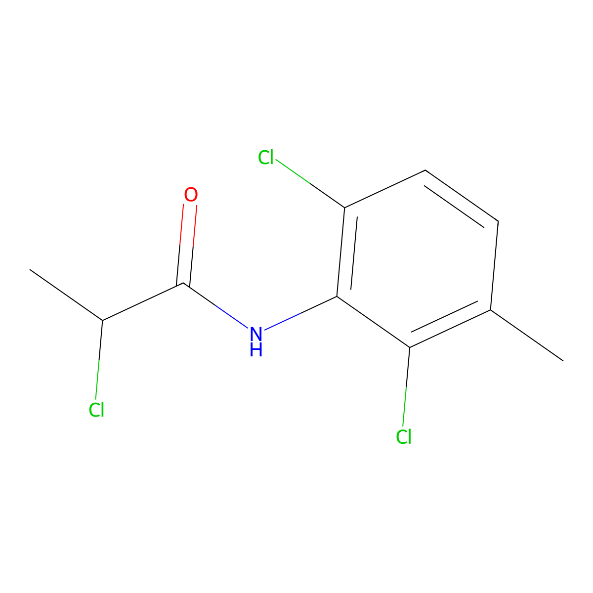 2-chloro-N-(2,6-dichloro-3-methylphenyl)propanamide molecular structure, CAS 1016535-74-2
