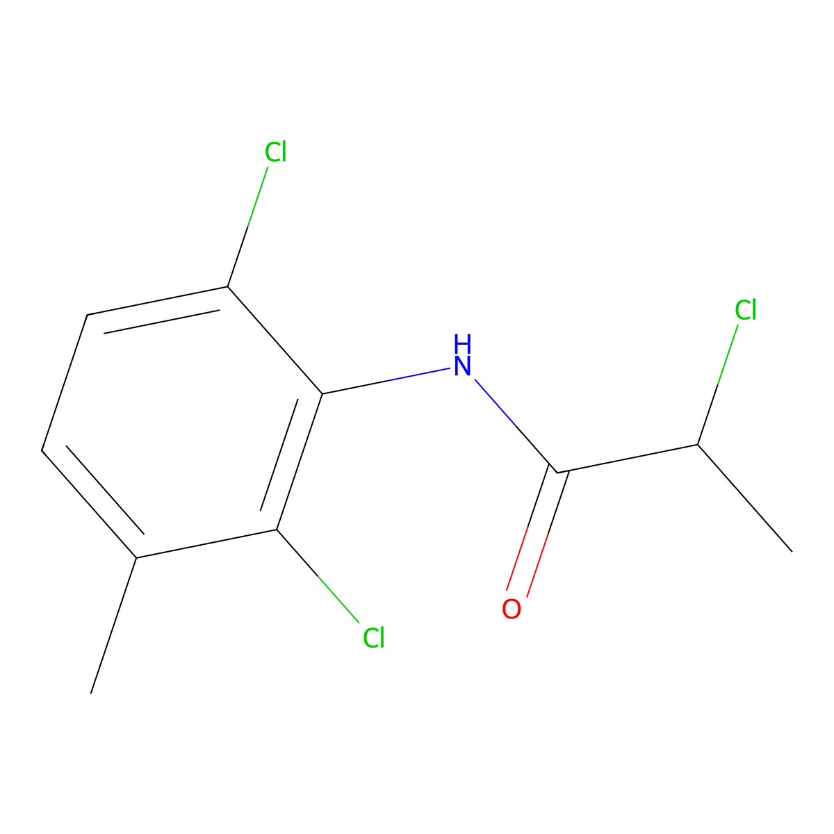 2-chloro-N-(2,6-dichloro-3-methylphenyl)propanamide molecular structure, CAS 1016535-74-2