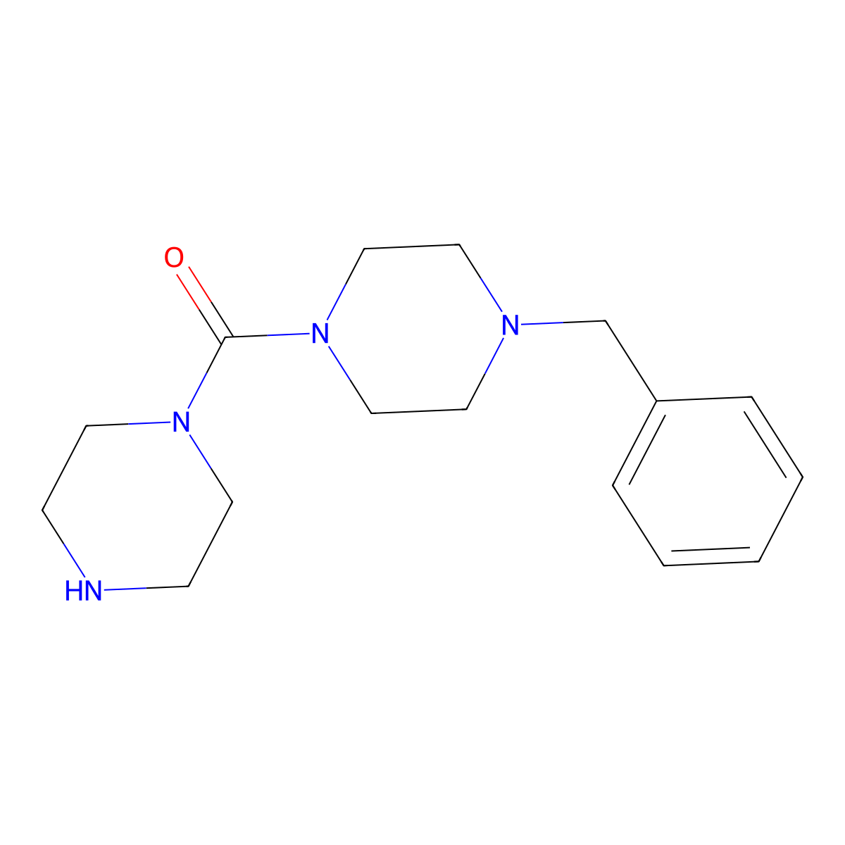 1-Benzyl-4-(piperazine-1-carbonyl)piperazine molecular structure, CAS 1016536-10-9
