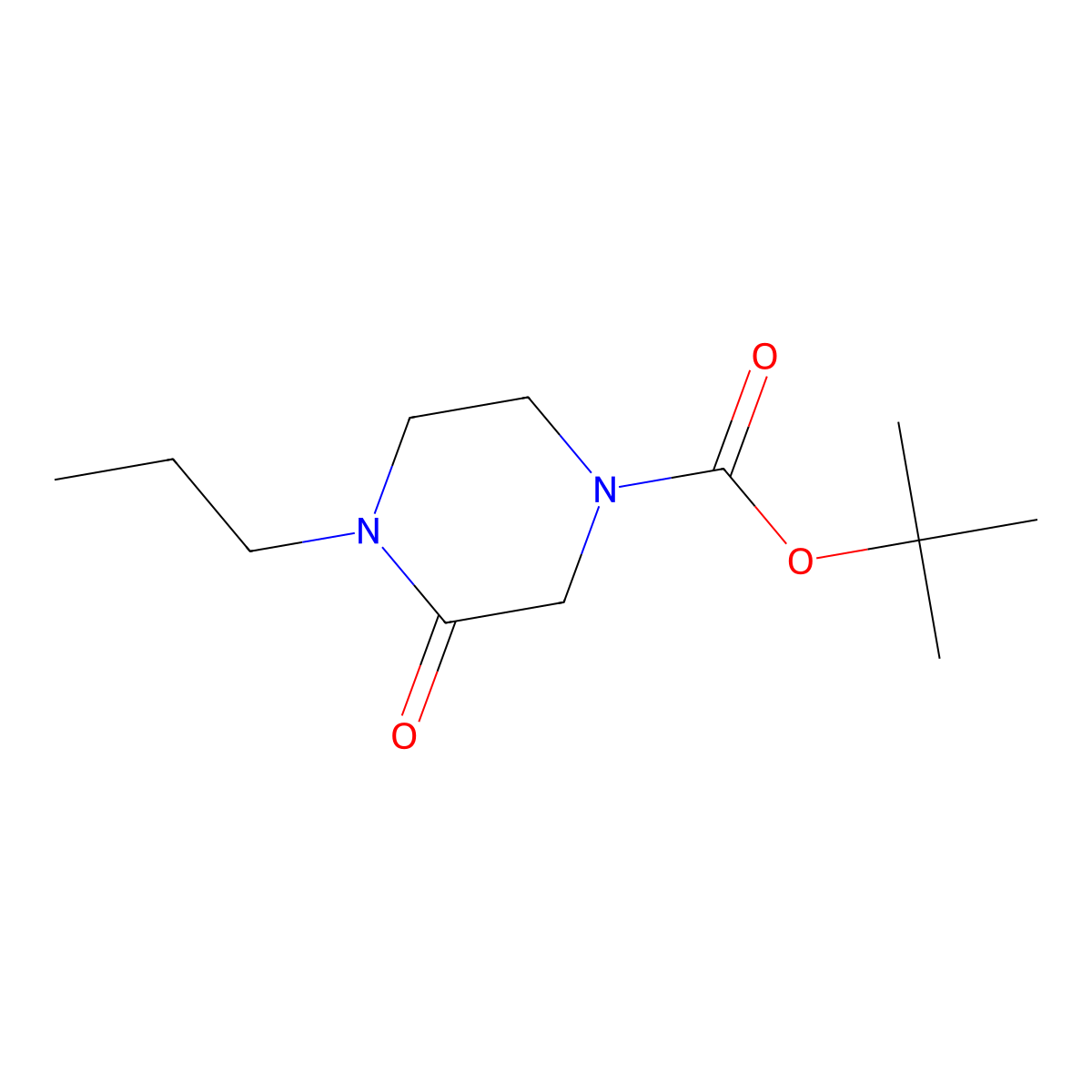 Tert-butyl 3-oxo-4-propylpiperazine-1-carboxylate molecular structure, CAS 1016538-84-3