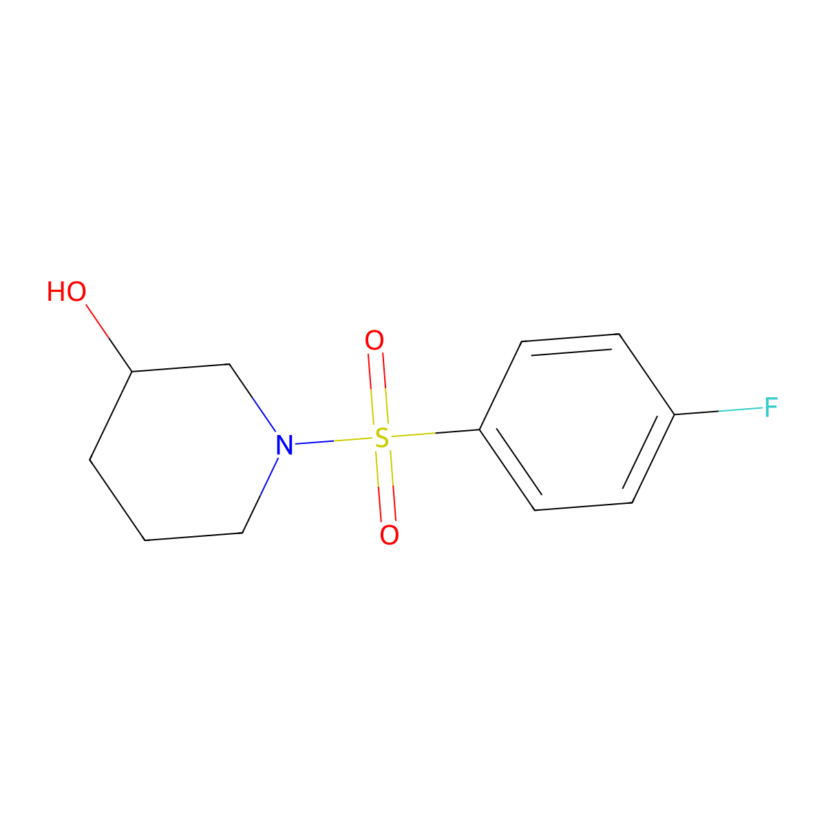 1-(4-Fluorophenylsulfonyl)piperidin-3-ol molecular structure, CAS 1016538-89-8