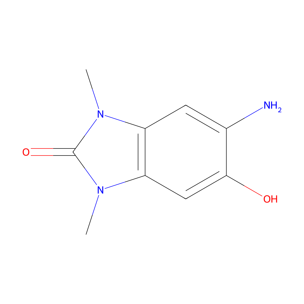 5-amino-6-hydroxy-1,3-dimethyl-2,3-dihydro-1H-1,3-benzodiazol-2-one molecular structure, CAS 101654-72-2