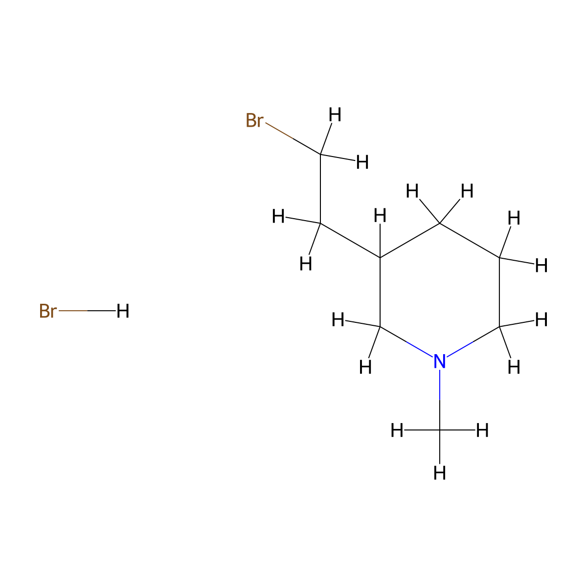 3-(2-Bromoethyl)-1-methylpiperidine;hydrobromide molecular structure, CAS 101654-86-8