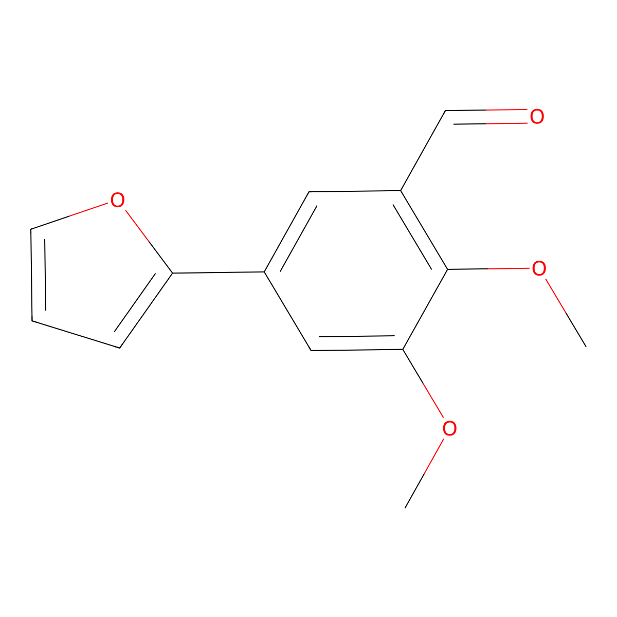 5-(2-Furanyl)-2,3-dimethoxybenzaldehyde molecular structure, CAS 1016544-11-8