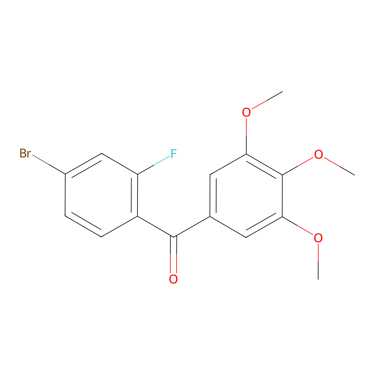 (4-Bromo-2-fluorophenyl)(3,4,5-trimethoxyphenyl)methanone molecular structure, CAS 1016544-26-5