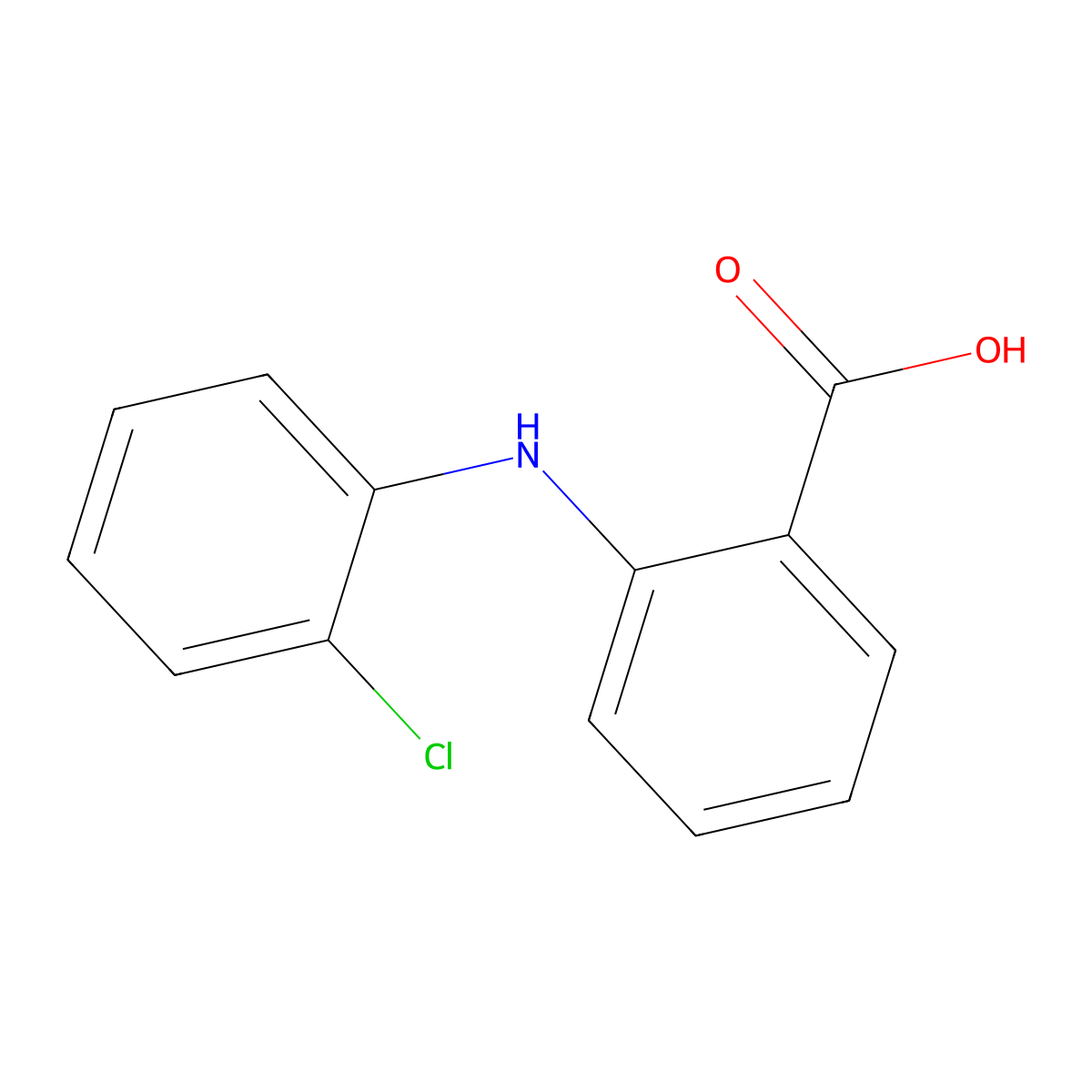 2-[(2-Chlorophenyl)amino]benzoic acid molecular structure, CAS 10166-39-9
