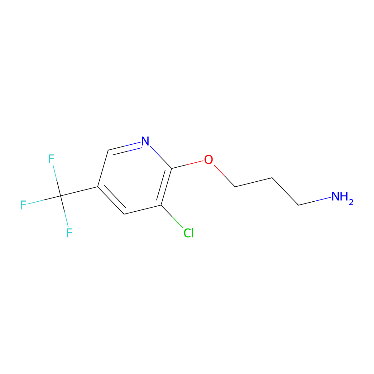 3-{[3-Chloro-5-(trifluoromethyl)pyridin-2-yl]oxy}propan-1-amine molecular structure, CAS 101660-75-7