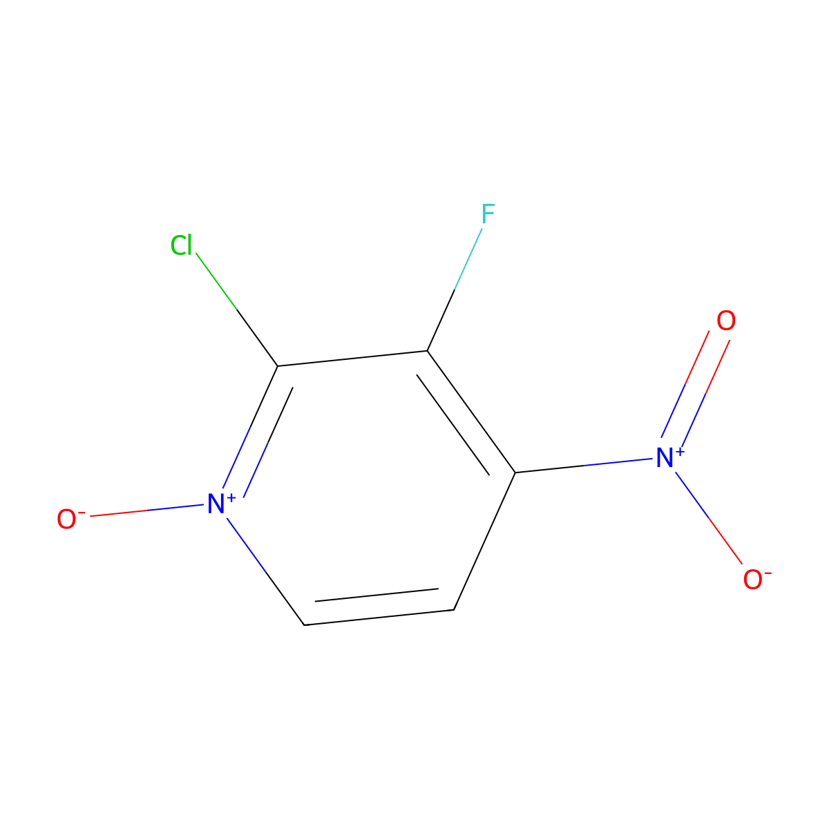 2-Chloro-3-fluoro-4-nitropyridine N-oxide molecular structure, CAS 101664-56-6