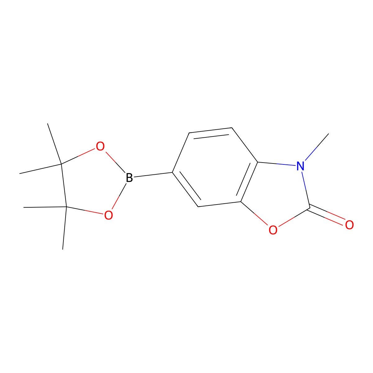 3-Methyl-6-(4,4,5,5-tetramethyl-1,3,2-dioxaborolan-2-yl)-2,3-dihydro-1,3-benzoxazol-2-one molecular structure, CAS 1016641-53-4