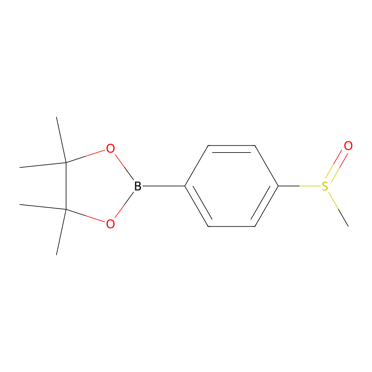 4,4,5,5-Tetramethyl-2-(4-(methylsulfinyl)phenyl)-1,3,2-dioxaborolane molecular structure, CAS 1016641-70-5