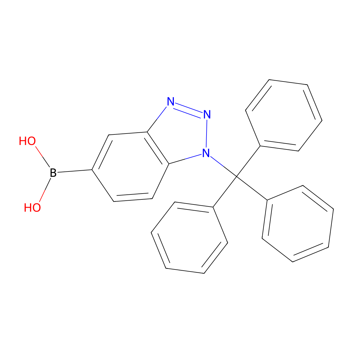 (1-Trityl-1H-1,2,3-benzotriazol-5-YL)boronic acid molecular structure, CAS 1016644-37-3