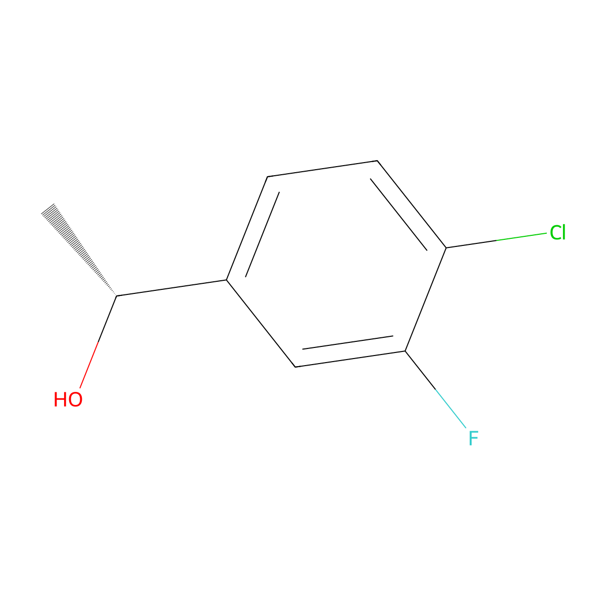 (R)-1-(4-Chloro-3-fluorophenyl)ethan-1-ol molecular structure, CAS 1016646-05-1