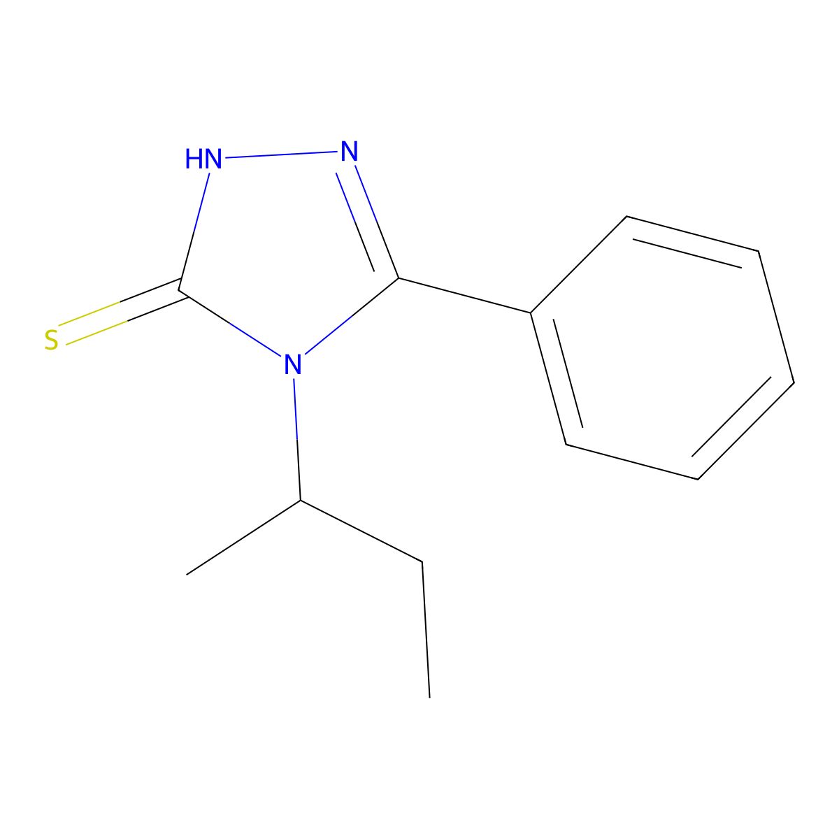 4-(butan-2-yl)-5-phenyl-4H-1,2,4-triazole-3-thiol molecular structure, CAS 1016648-88-6