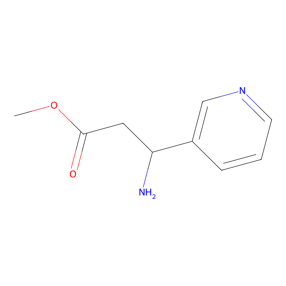 Methyl (3r)-3-amino-3-(pyridin-3-yl)propanoate molecular structure, CAS 1016670-42-0