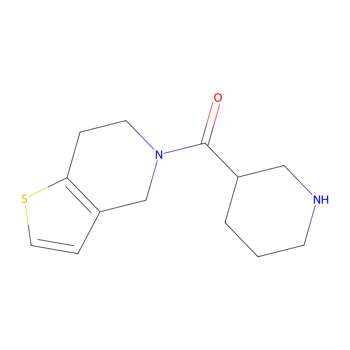 3-{4H,5H,6H,7H-Thieno[3,2-C]pyridin-5-ylcarbonyl}piperidine molecular structure, CAS 1016671-52-5