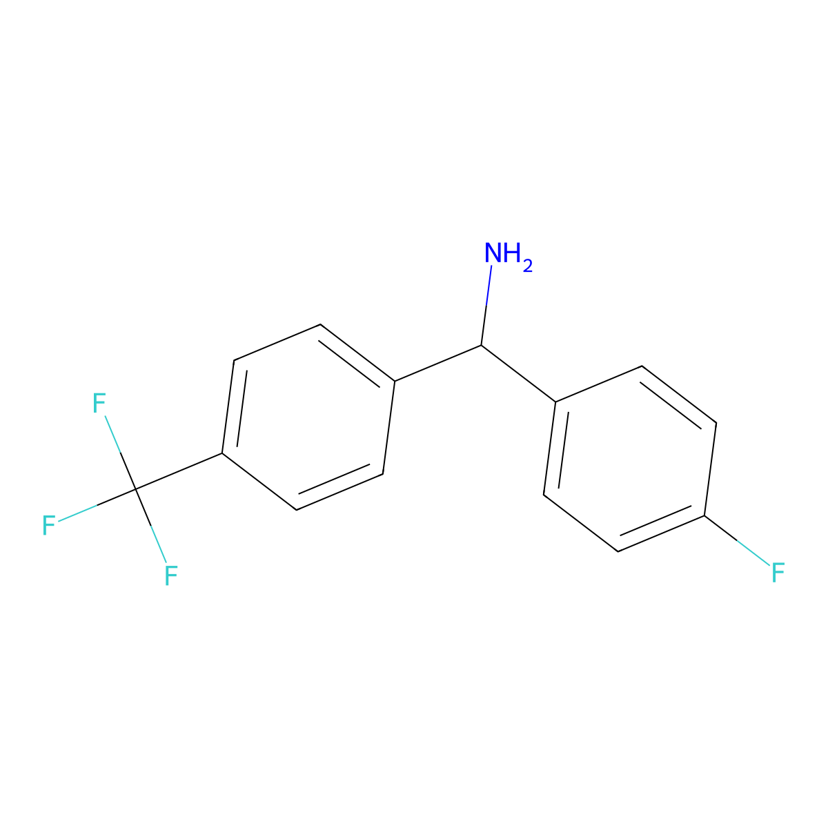 (4-Fluorophenyl)[4-(trifluoromethyl)phenyl]methanamine molecular structure, CAS 1016671-55-8