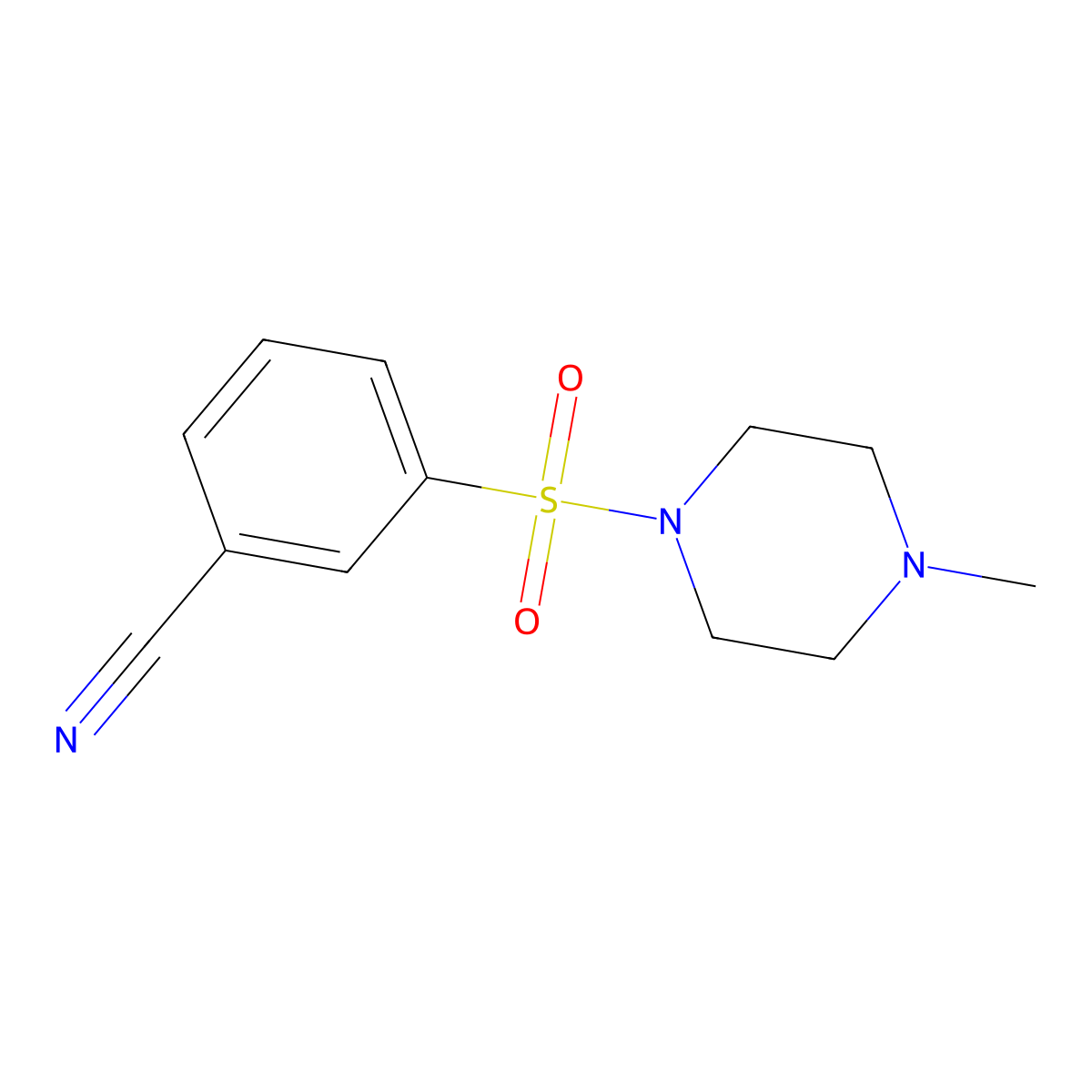 3-((4-Methylpiperazin-1-yl)sulfonyl)benzonitrile molecular structure, CAS 1016672-98-2