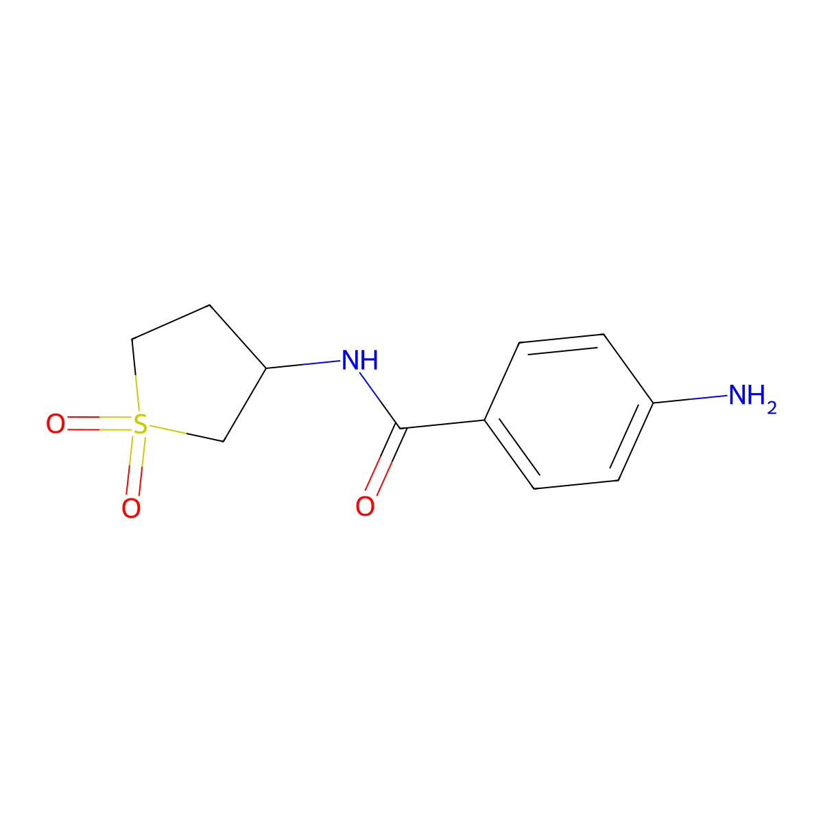 4-amino-N-(1,1-dioxidotetrahydrothiophen-3-yl)benzamide molecular structure, CAS 1016673-16-7
