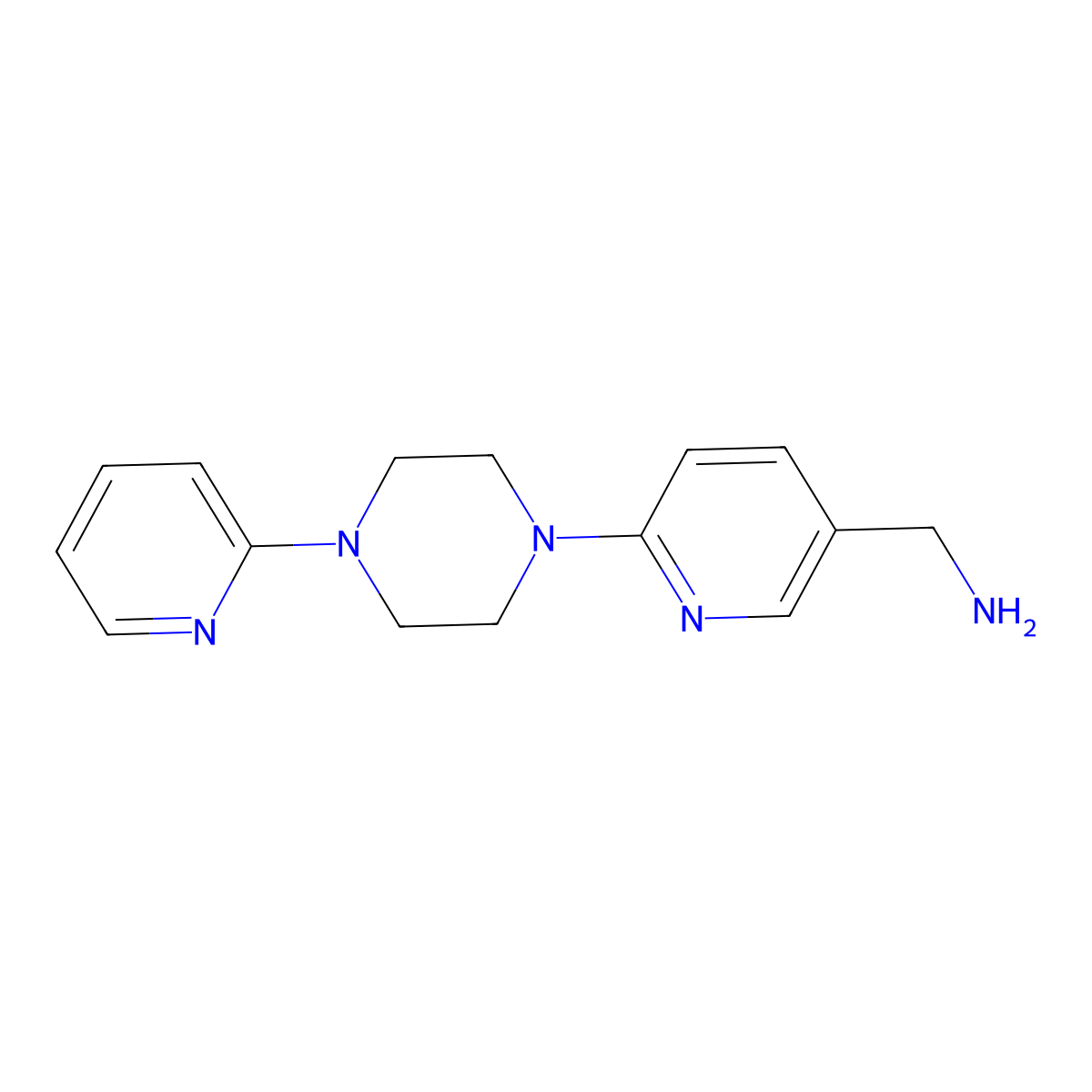 {6-[4-(Pyridin-2-yl)piperazin-1-yl]pyridin-3-yl}methanamine molecular structure, CAS 1016673-57-6