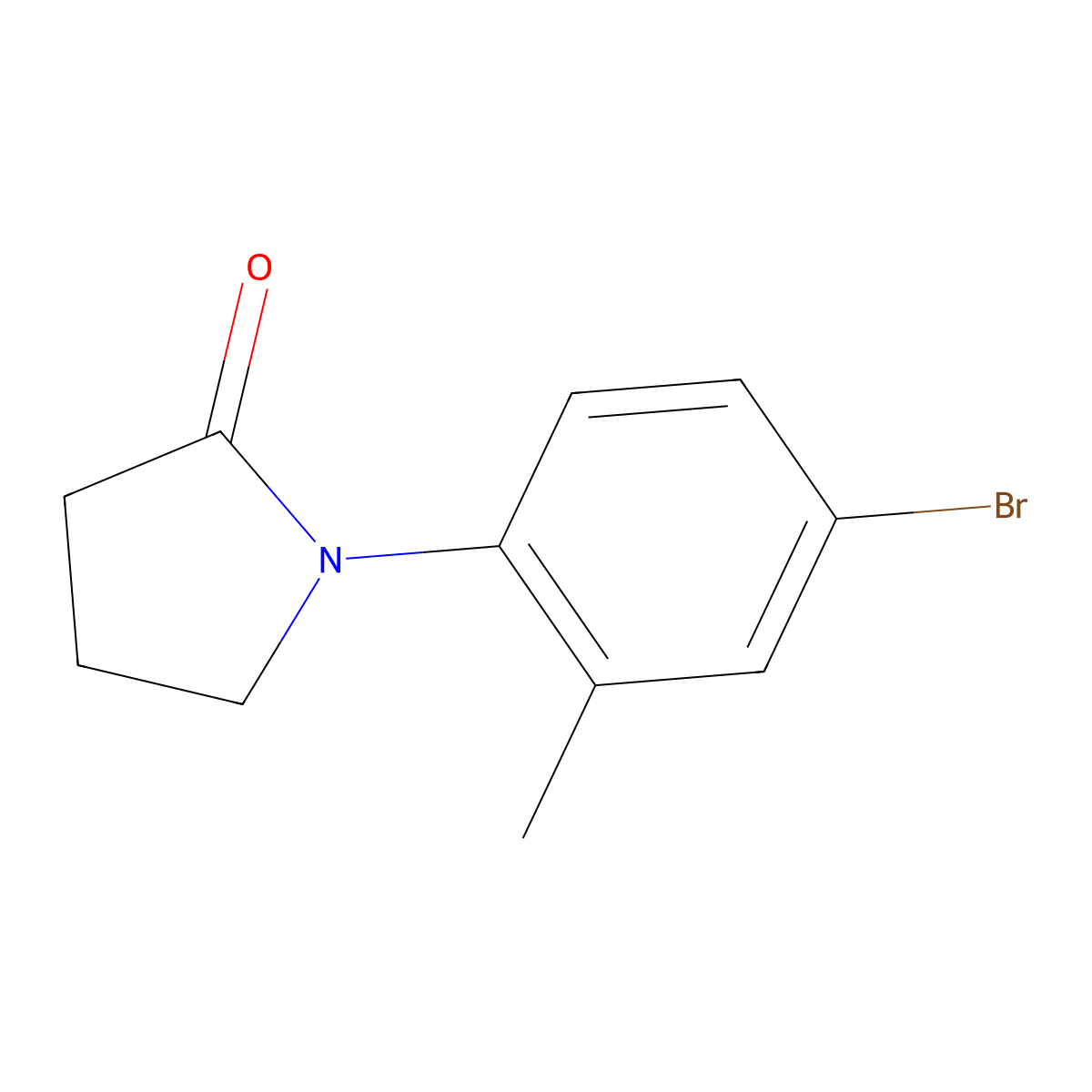 1-(4-Bromo-2-methylphenyl)pyrrolidin-2-one molecular structure, CAS 1016673-59-8