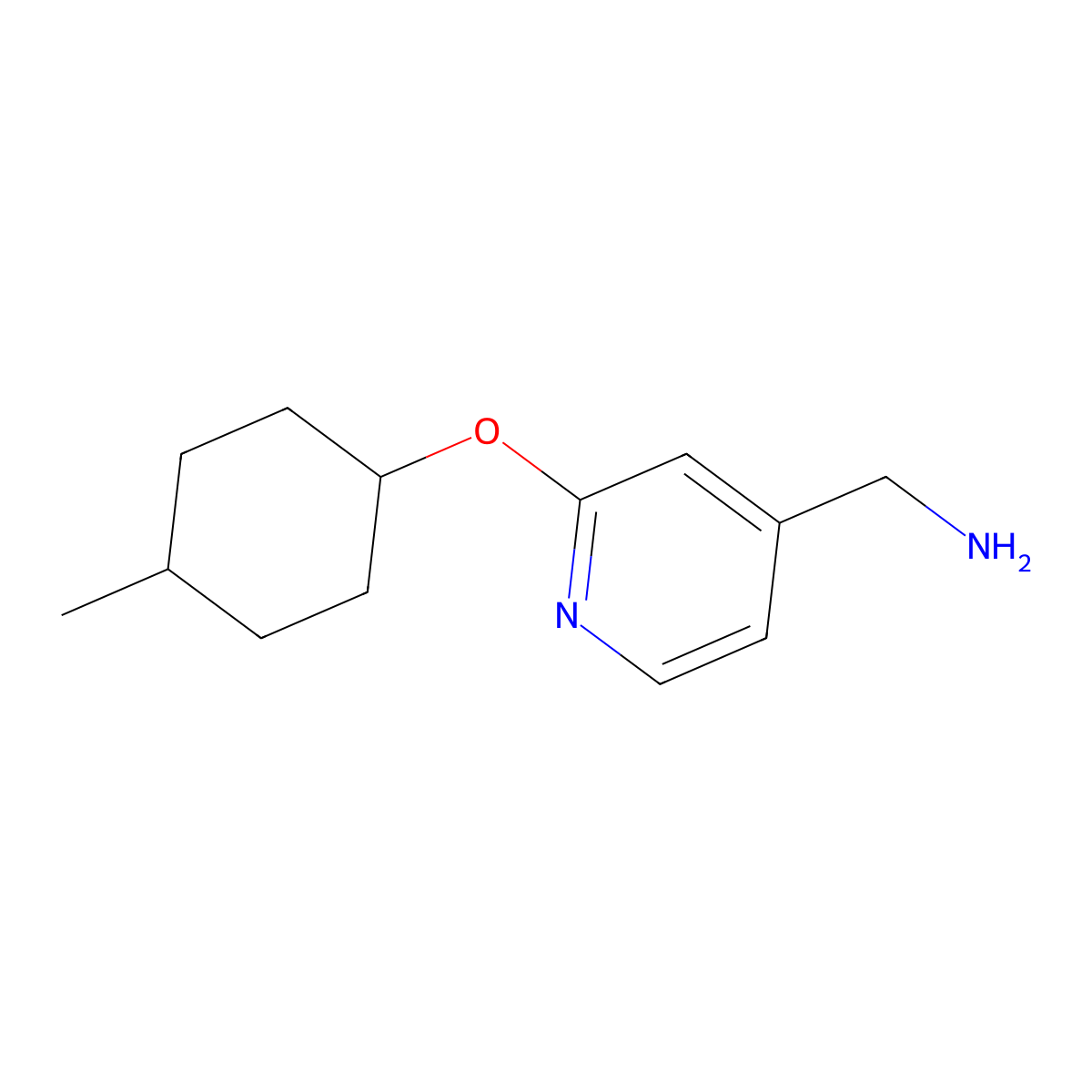 (2-((4-Methylcyclohexyl)oxy)pyridin-4-yl)methanamine molecular structure, CAS 1016673-84-9