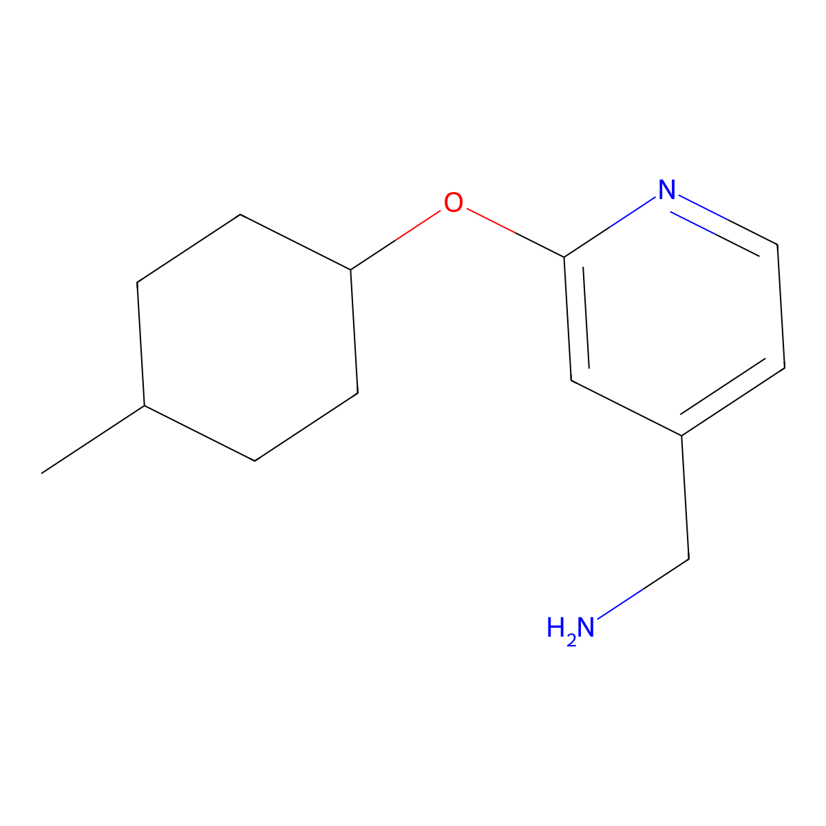 (2-((4-Methylcyclohexyl)oxy)pyridin-4-yl)methanamine molecular structure, CAS 1016673-84-9