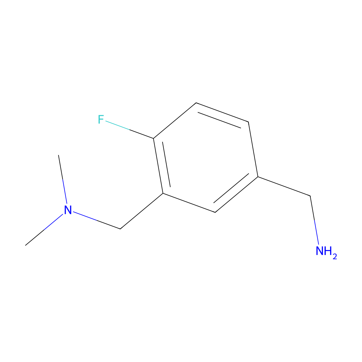 {3-[(Dimethylamino)methyl]-4-fluorophenyl}methanamine molecular structure, CAS 1016673-97-4