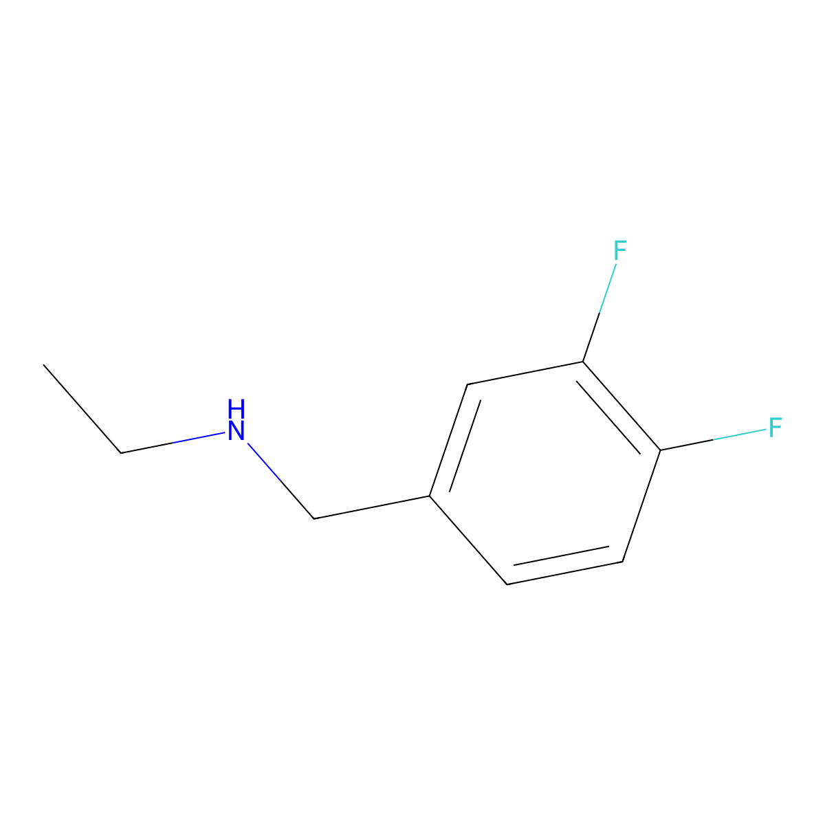 [(3,4-Difluorophenyl)methyl](ethyl)amine molecular structure, CAS 1016674-24-0