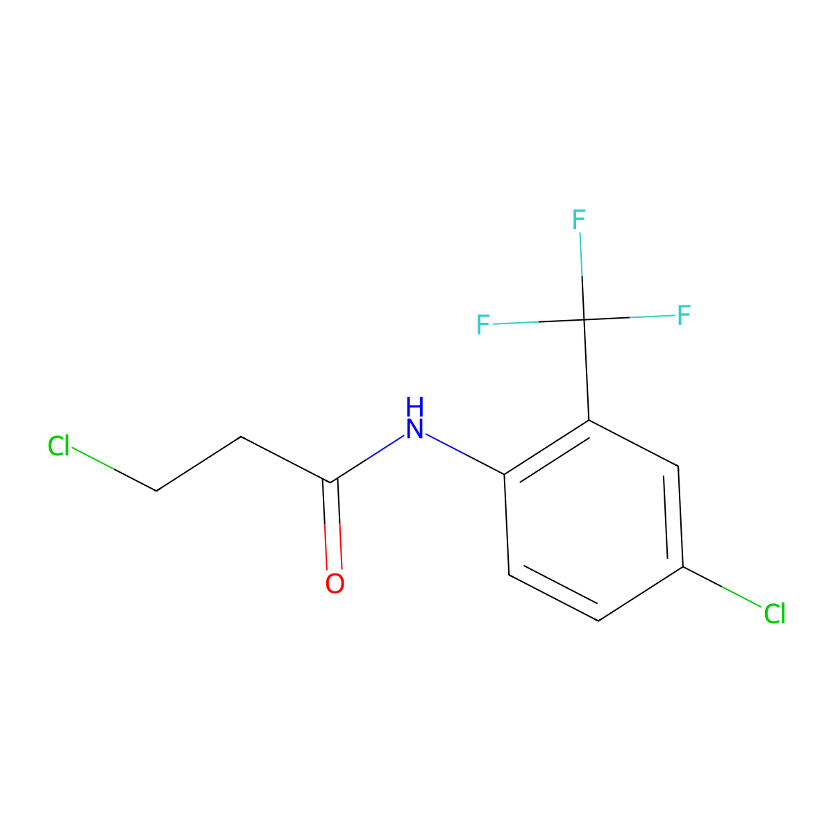 3-Chloro-N-[4-chloro-2-(trifluoromethyl)phenyl]propanamide molecular structure, CAS 1016674-58-0