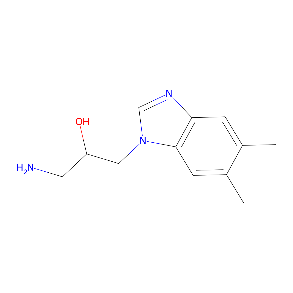 1-amino-3-(5,6-dimethyl-1H-1,3-benzodiazol-1-yl)propan-2-ol molecular structure, CAS 1016675-12-9